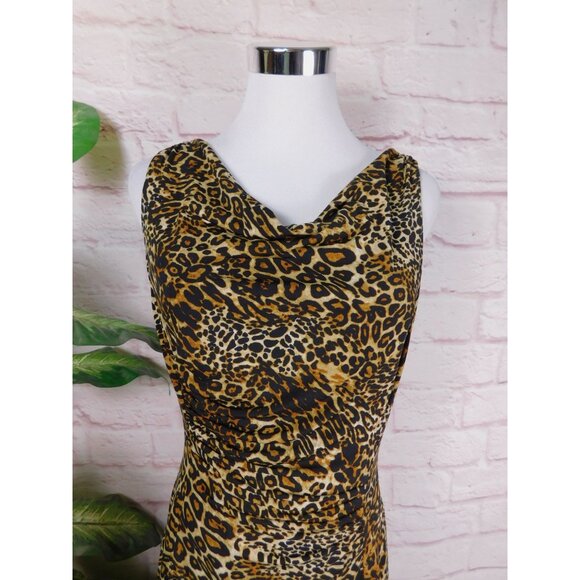 Jones Wear Special Occasions Day To Dinner Leopard Print Dress Size 6 - Picture 2 of 7